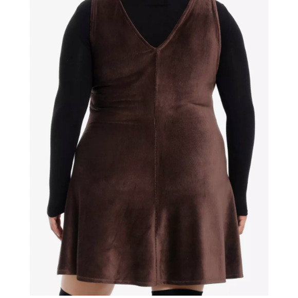Thorn & Fable Brown Corduroy Button Front Tank Dress Plus Size 2 NWT - Picture 2 of 9